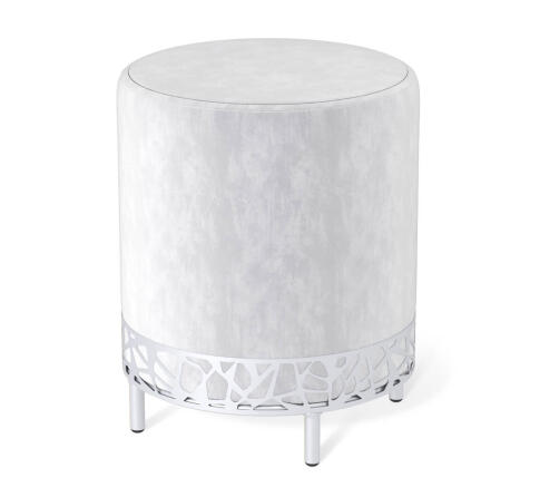 Банкетка Sheffilton SHT-B20-1 серое облако/хром лак