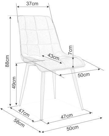 Стул SIGNAL CHIC Velvet Bluvel 48 коричневый/черный мат