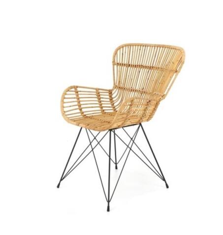 Стул HALMAR K335 ротанг натуральный/черный