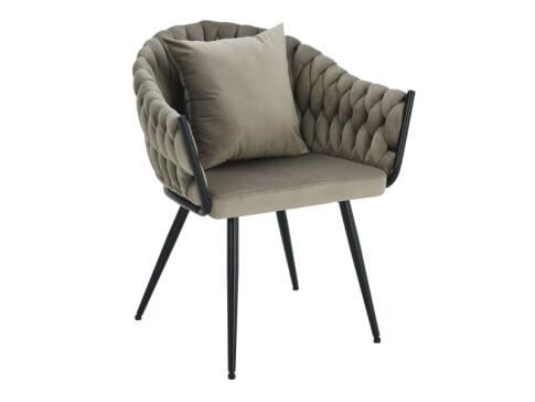 Стул SIGNAL NUVO Velvet Bluvel 40 темно-бежевый/черный мат