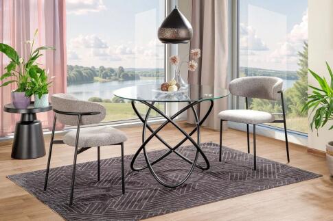 Стол обеденный SIGNAL ORBIT прозрачный/черный 100