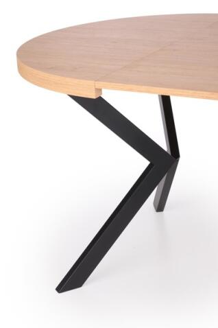 Стол обеденный HALMAR PERONI дуб золотой/черный 100-250/100