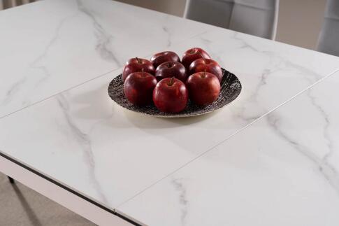 Стол обеденный SIGNAL APOLLO белый мат/черный 120-160/80