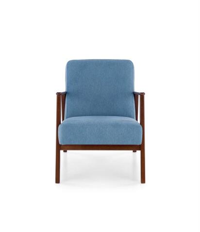 Кресло HALMAR MILANO 1S tap. Castel 74 синий/орех