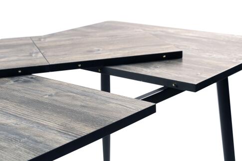 Стол ВВР Миллер сосна пандероса/черный №2, Пластик 120-160/80