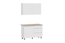 Кухонный гарнитур NN Мебель "Денвер" (1,2 м) Серия 2 SAFE Белый/Дуб Сонома