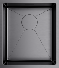 Кухонная мойка из нержавейки Omoikiri Taki 38-U/IF-GM вороненая сталь