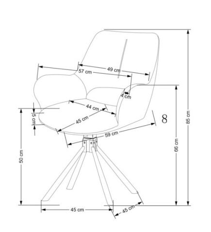 Стул HALMAR K494 серый/черный, поворотный