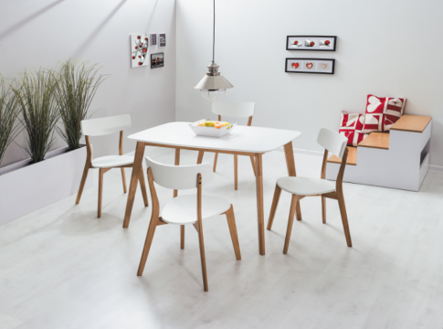 Стол обеденный SIGNAL MOSSO I  белый/дуб 120/75