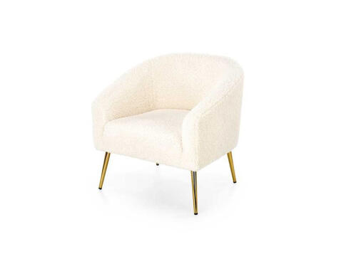 Кресло HALMAR GRIFON кремовый/золотой