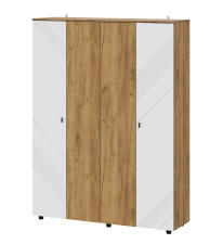 Шкаф NN Мебель (МС Байкал К) Дуб Золотой/Белый матовый, четырехстворчатый (SAFE)