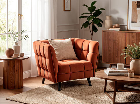 Кресло SIGNAL CASTELLO 1 Velvet Bluvel 4215 корица/венге