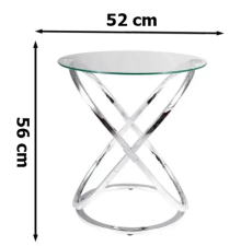 Стол журнальный SIGNAL EOS C прозрачный/хром