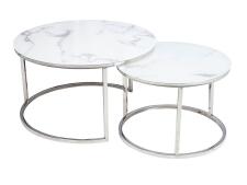 Комплект SIGNAL ATLANTA B (2 стола журнальных) белый мрамор/хром
