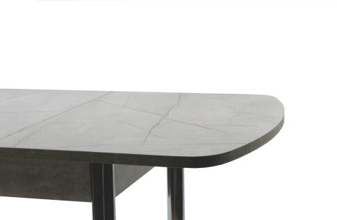 Стол ВВР Раздвижной пластиковый Каспий серый/Прямое хром, 110-150/70