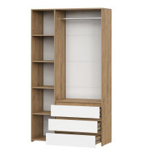 Шкаф NN Мебель (МС Некст К) Дуб Золотой/Белый, комбинированный трехстворчатый