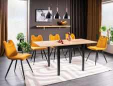 Стол обеденный SIGNAL FLIP дуб артизан/черный 80-160/80