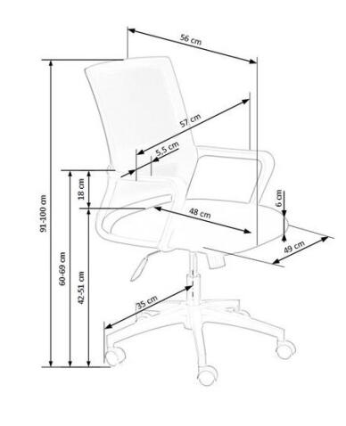 Кресло компьютерное HALMAR MAURO черный/серый