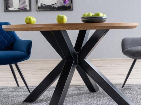 Стол обеденный SIGNAL RITMO дуб/черный мат 120/75