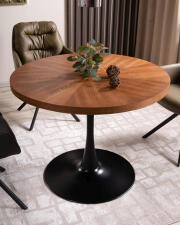 Стол обеденный SIGNAL AMADEO орех/черный мат 100