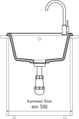 Кухонная мойка GRANFEST UNIQUE U-500 графит