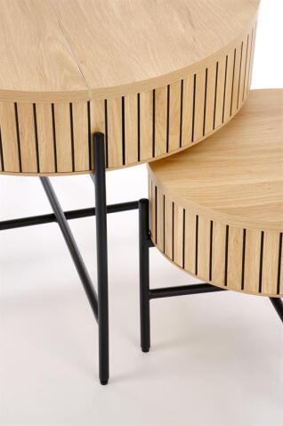 Комплект HALMAR DANTE (2 стола журнальных) натуральный/черный