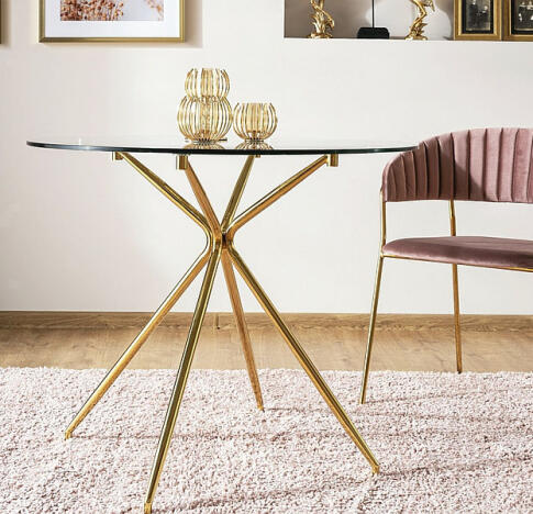 Стол обеденный SIGNAL AZALIA прозрачный/золотой 80