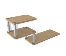 Полка Sheffilton Матрица 54 артикул ПЛТ-12-1 дуб бел/ал.мет/серый