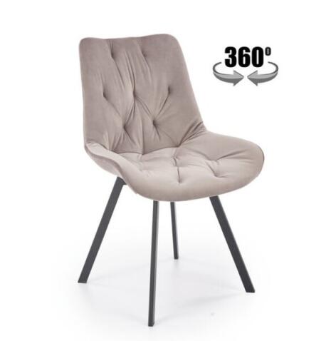 Стул HALMAR K519 бежевый/черный, поворотный