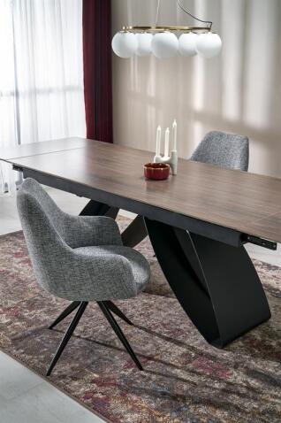 Стол обеденный HALMAR HILARIO орех/черный 180-260/90