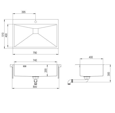 Мойка кухонная AQUASANITA Steel AIR 100 M