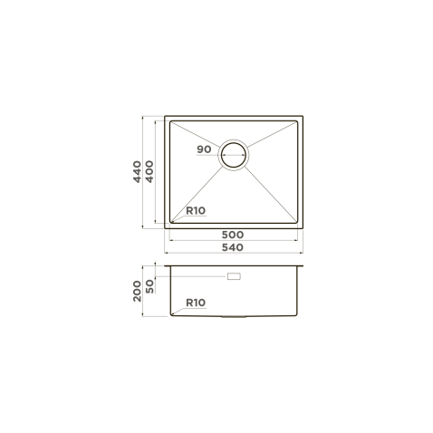 Кухонная мойка из нержавейки Omoikiri Taki 54-U/IF-IN Microdecor нерж.сталь/нержавеющая сталь