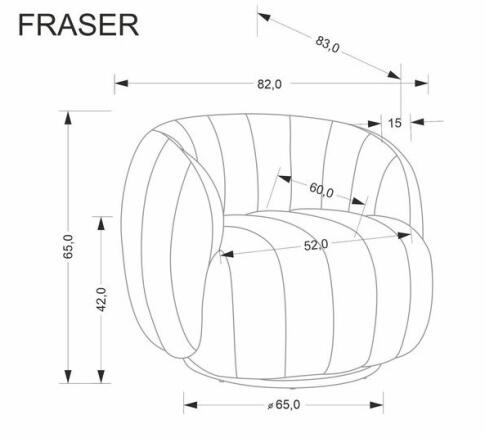 Кресло HALMAR FRASER кремовый