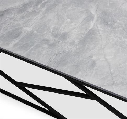 Стол журнальный HALMAR UNIVERSE 2 серый мрамор/черный, 120/60/45