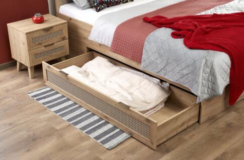 Кровать HALMAR BORNEO LOZ-160 дуб артизан/черный, 160/200