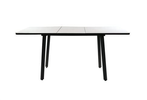 Стол ВВР Миллер мрамор марквина белый/черный №3, Пластик 120-160/80