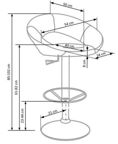 Стул барный HALMAR H15 черный/хром