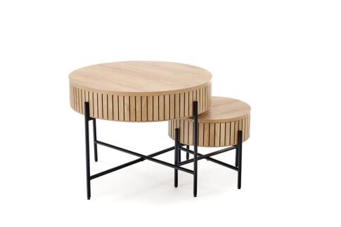 Комплект HALMAR DANTE (2 стола журнальных) натуральный/черный