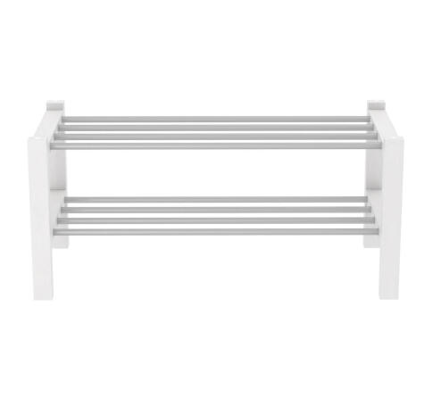 Полка для обуви Sheffilton Альберо SHT-SR9 артикул ПЛТ-175 беленый/алюм.металлик (+)