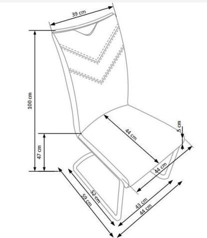 Стул HALMAR K224 серый/хром