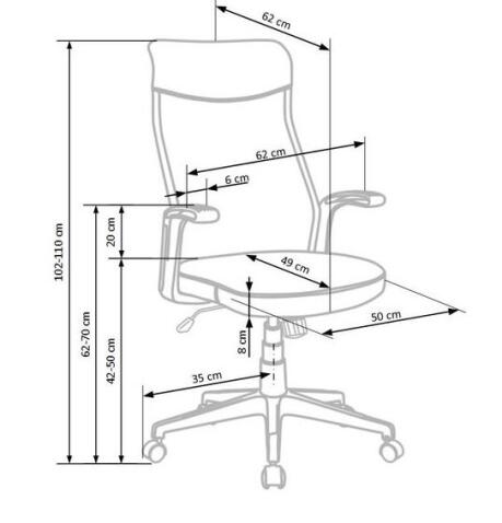 Кресло компьютерное HALMAR ARCTIC светло-серый/серый