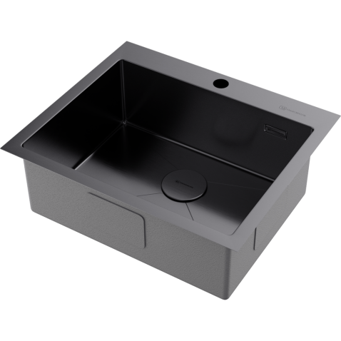 Кухонная мойка из нержавейки Omoikiri Akisame 59-GM вороненая сталь