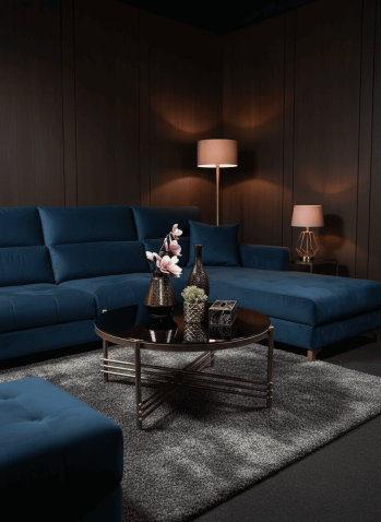 Стол журнальный HALMAR ISMENA черный/золотой, 80/41