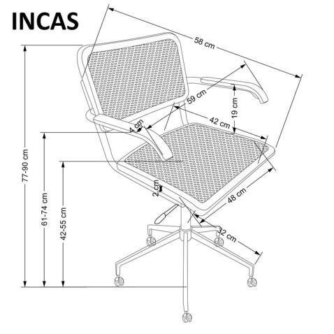 Кресло компьютерное HALMAR INCAS коричневый/черный