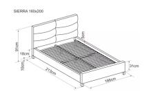 Кровать SIGNAL SIERRA Velvet Bluvel 28 бежевый/дуб 160/200