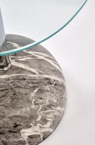 Стол журнальный HALMAR ARIANA серый мрамор/прозрачный