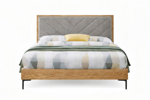 Кровать HALMAR MARGARITA серый/натуральный, 160/200