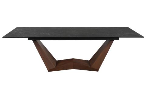 Стол обеденный SIGNAL BONUCCI Ceramic Nero Greco черный/черный мат 200-250/98