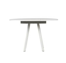 Стол ВВР Элип-2 Мрамор марквина белый/белый профиль