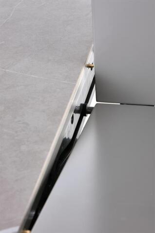 Стол обеденный HALMAR MUSCAT серый мрамор/светло-серый/золотой 120-160/120